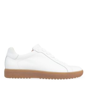 Shearwater Natural White Leather & Gum Sole Sneakers Logo