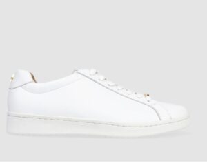 Whimbrel – White Leather & Gold Star Sneakers Logo